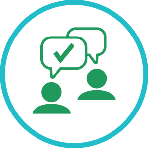A chat icon representing support